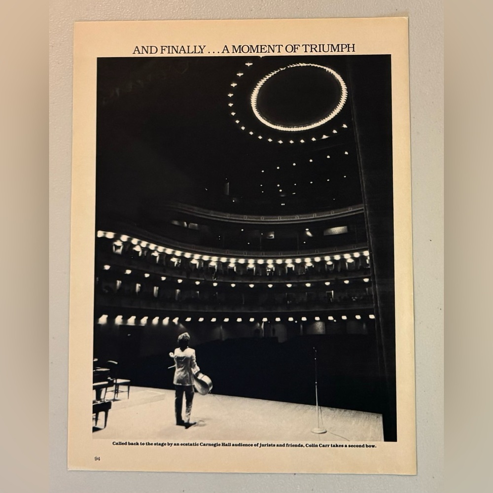 Carnegie Hall 1982 print   (Life Magazine)